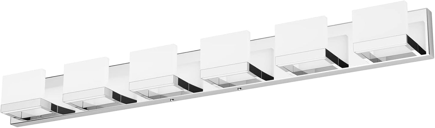 Tipace 4 Lights LED Modern Vanity Light Chrome Bathroom Lighting Fixture Up and Down Bathroom Wall Light Over Mirror(White Light 6000K)