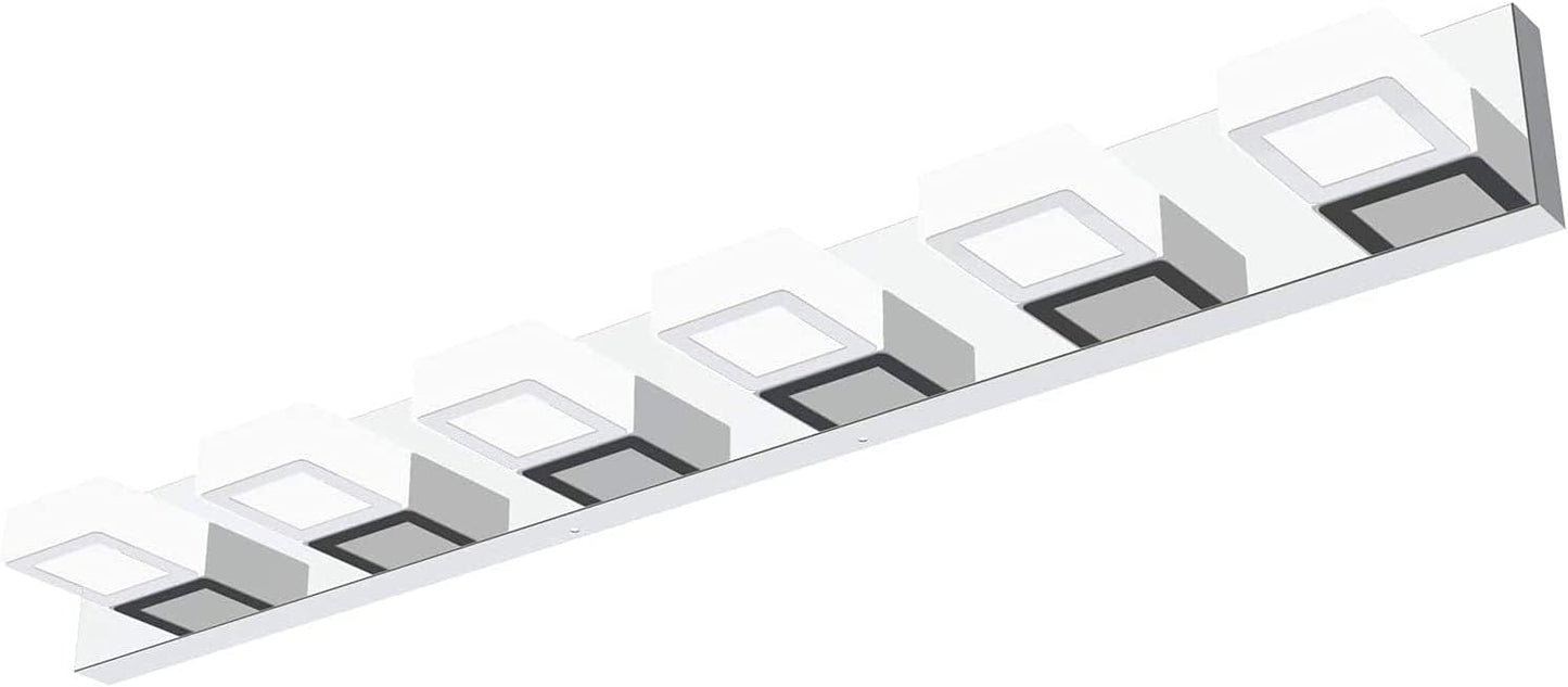 Ralbay 52inch Black Vanity Lights 8 Lights Dimmable 5 Color Temperature Acrylic Modern LED Bathroom Vanity Lighting Fixtures Matte Black