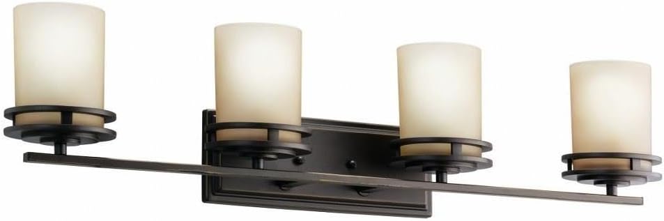 Kichler Hendrik 12” Wall Light Fixture in Olde Bronze with Umber Etched Glass, 1-Light Wall Lamp for Bedroom or Living Room, 5076OZ