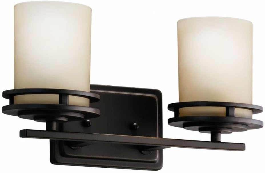 Kichler Hendrik 12” Wall Light Fixture in Olde Bronze with Umber Etched Glass, 1-Light Wall Lamp for Bedroom or Living Room, 5076OZ