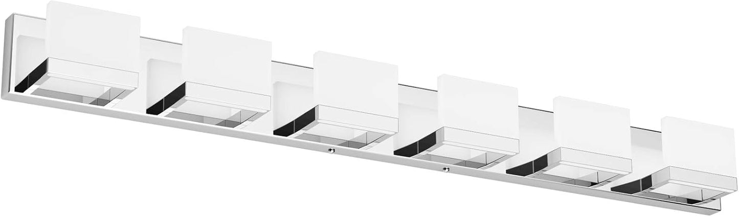 Tipace 4 Lights LED Modern Vanity Light Chrome Bathroom Lighting Fixture Up and Down Bathroom Wall Light Over Mirror(White Light 6000K)
