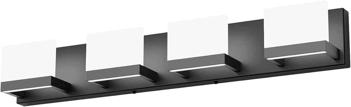 Tipace 4 Lights LED Modern Vanity Light Chrome Bathroom Lighting Fixture Up and Down Bathroom Wall Light Over Mirror(White Light 6000K)
