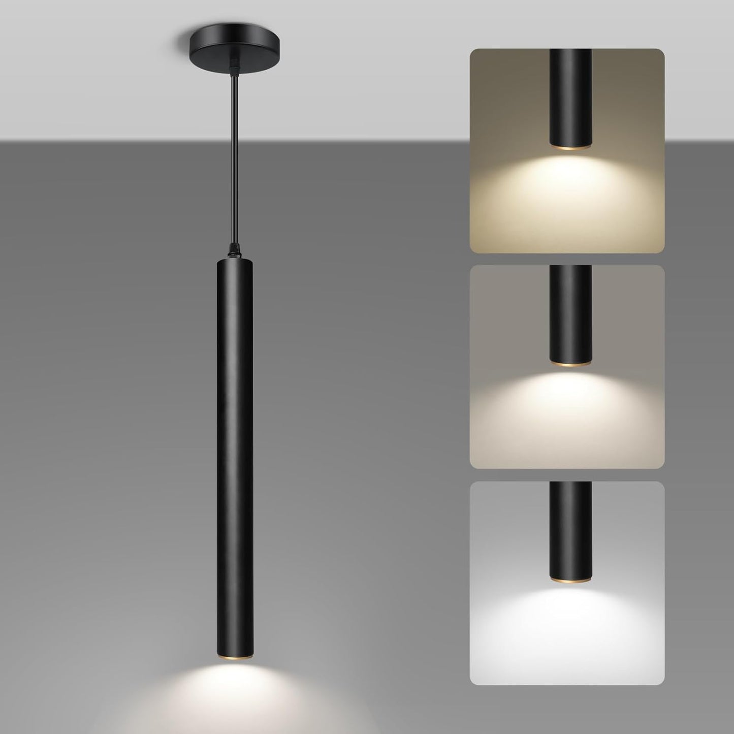 OKELI Modern Pendant Lights 4000K LED Dimmable Pendant Light Fixtures Pendant Lighting for Kitchen Island,Bar,Bedroom, 15.7inch, 10W, ETL, 3Pack