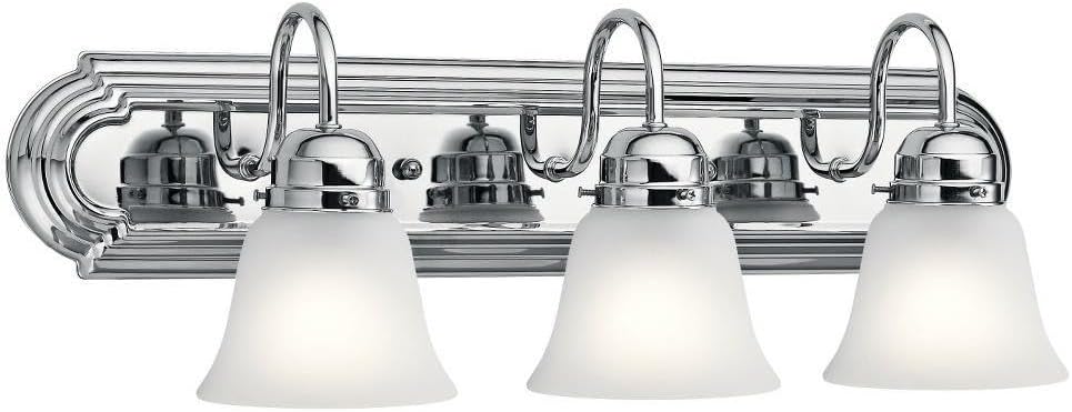 Kichler 36" 5-Light Vanity Bath Light in Brushed Nickel, Modern Bathroom Light with Clear Satin Etched Glass, (36" W x 8" H), 5339NIS