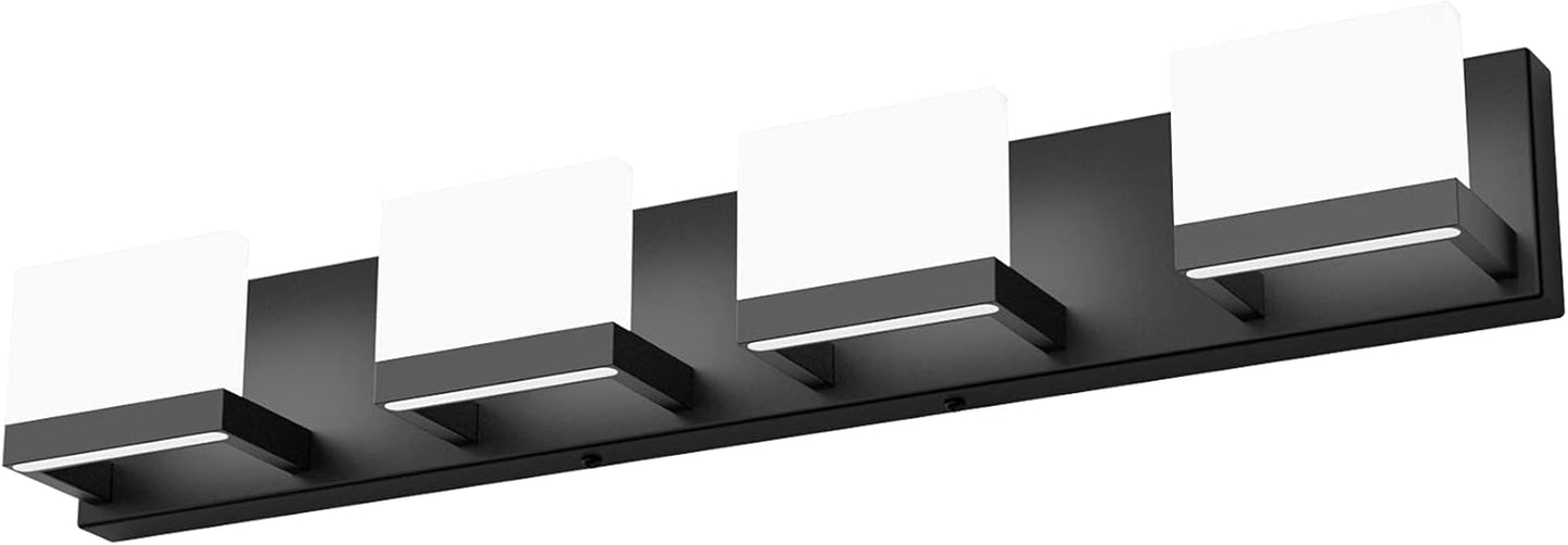 Tipace 4 Lights LED Modern Vanity Light Chrome Bathroom Lighting Fixture Up and Down Bathroom Wall Light Over Mirror(White Light 6000K)