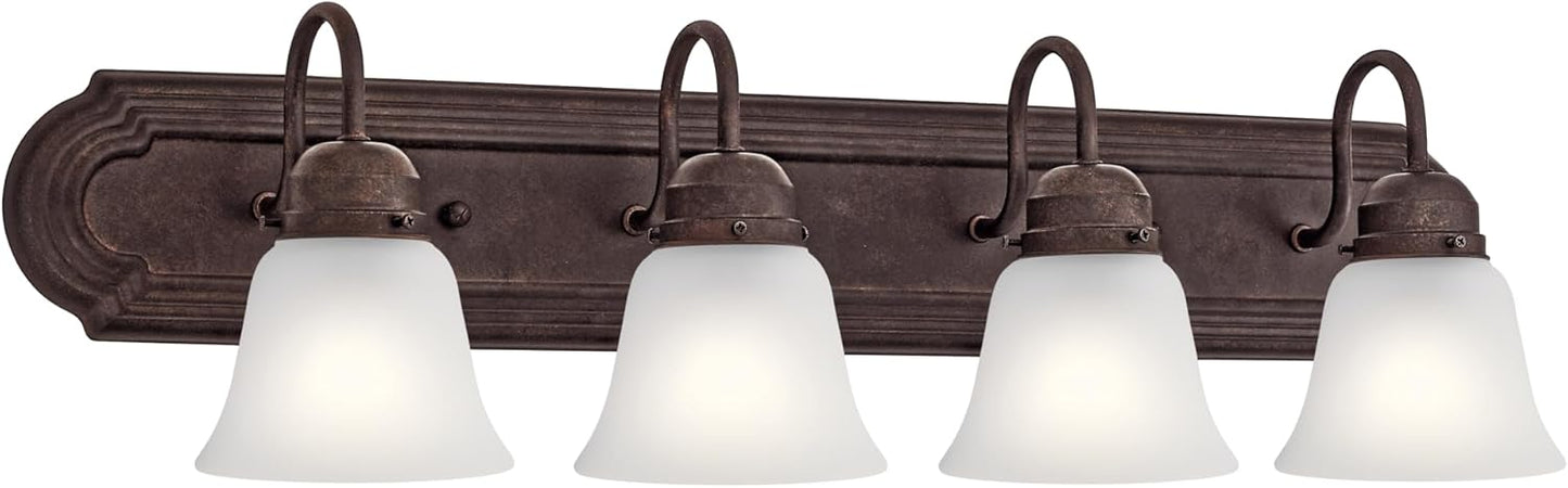 Kichler 36" 5-Light Vanity Bath Light in Brushed Nickel, Modern Bathroom Light with Clear Satin Etched Glass, (36" W x 8" H), 5339NIS