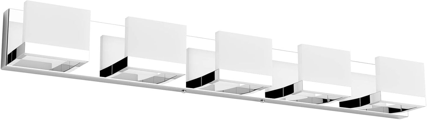 Tipace 4 Lights LED Modern Vanity Light Chrome Bathroom Lighting Fixture Up and Down Bathroom Wall Light Over Mirror(White Light 6000K)