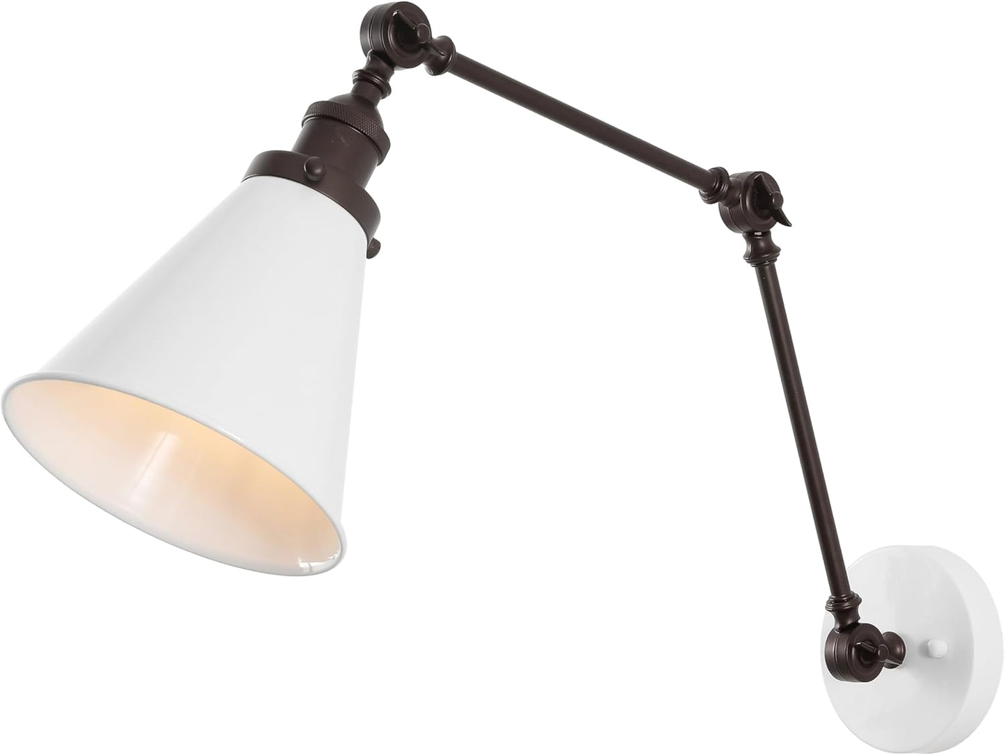 JONATHAN Y JYL7462A-SET2 Rover 7" Farmhouse Industrial Adjustable Arm Metal LED Wall Sconce Rustic Bohemian 2700K 4W Bulb for Entryway Lobby Kitchen Bathroom Bedroom Hallway, Black (Set of 2)