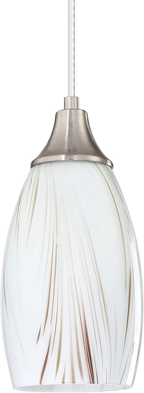 Dark Blue Glass Mini Pendant Lights for Kitchen Island 3Pack Blown Art Glass Pendant Lighting Shade Hanging Pendant Lights with Brushed Nickel Finish for Kitchen Over Sink,Dining Room