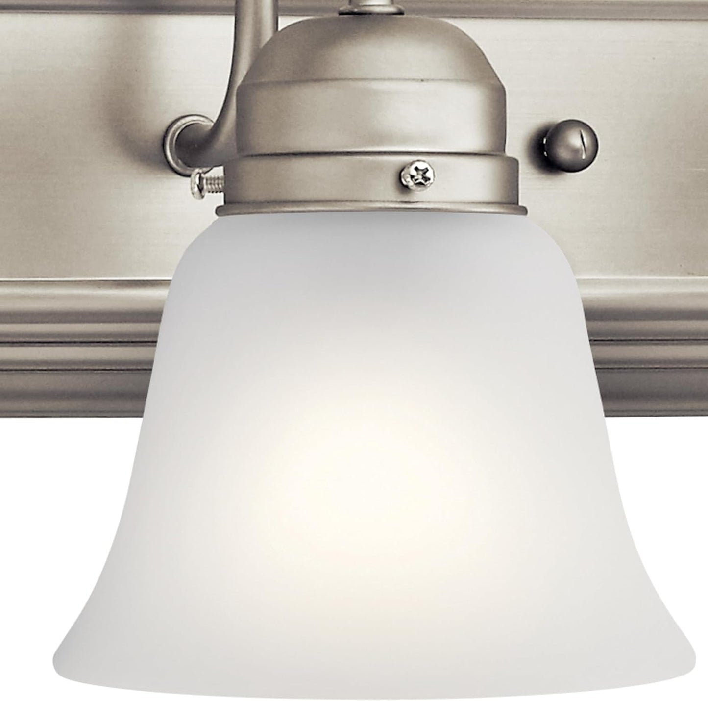 Kichler 36" 5-Light Vanity Bath Light in Brushed Nickel, Modern Bathroom Light with Clear Satin Etched Glass, (36" W x 8" H), 5339NIS