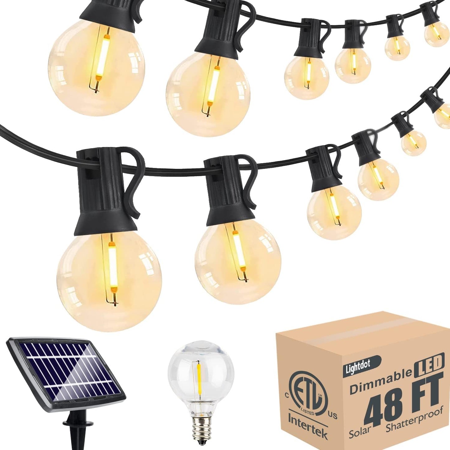 Lightdot 500FT Outdoor String Lights, LED Bistro String Lights with Shatterproof ST38 Bulbs, 2200K Dimmable, Waterproof Hanging Lights for Porch, Party, Garden, Backyard, Balcony