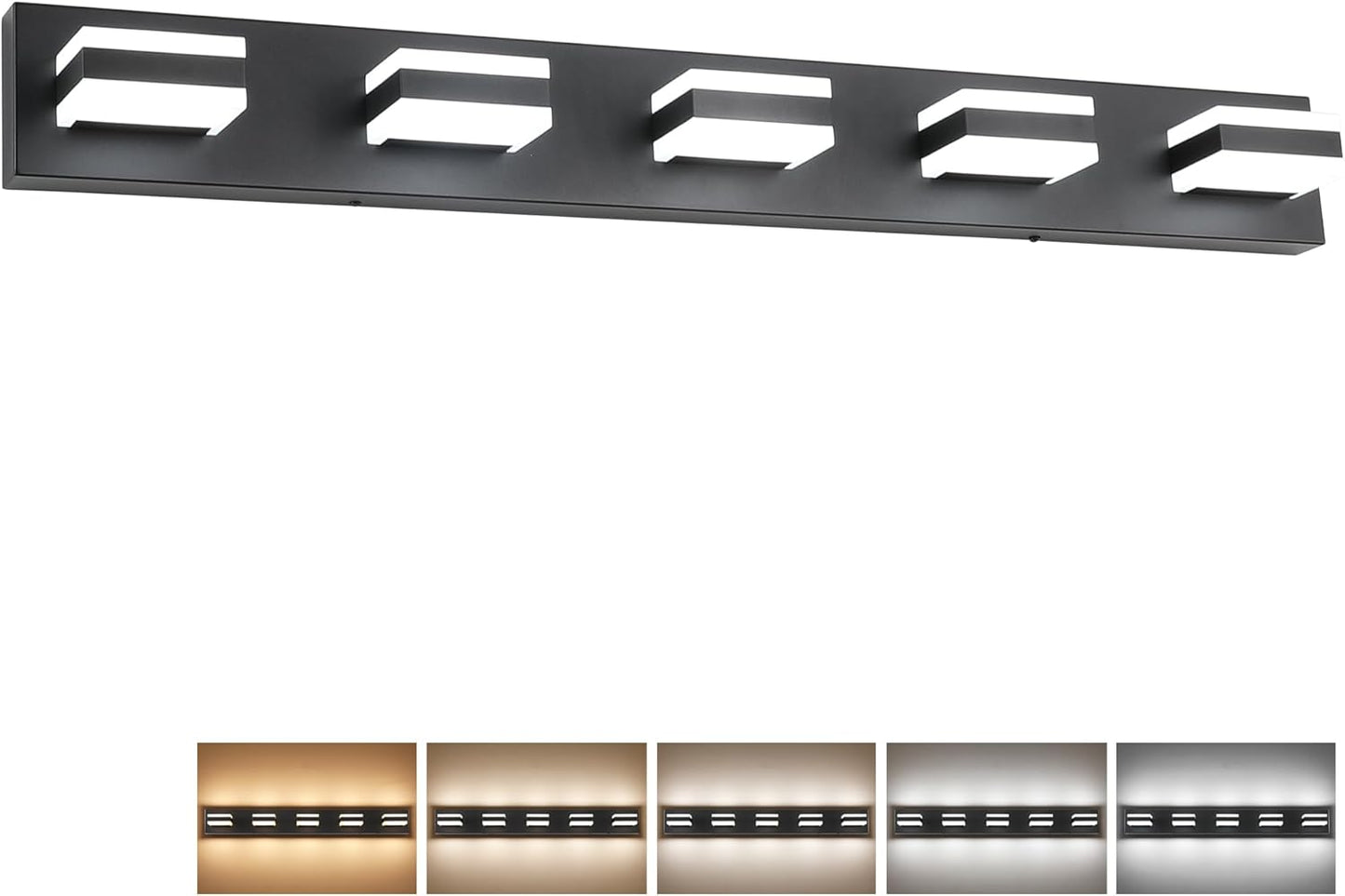 SOLFART Bathroom Vanity Lights Brushed Nickel Light Fixtures for Bathroom Above Mirror 4 Light Led Lights Bath Lighting Fixture Nickel