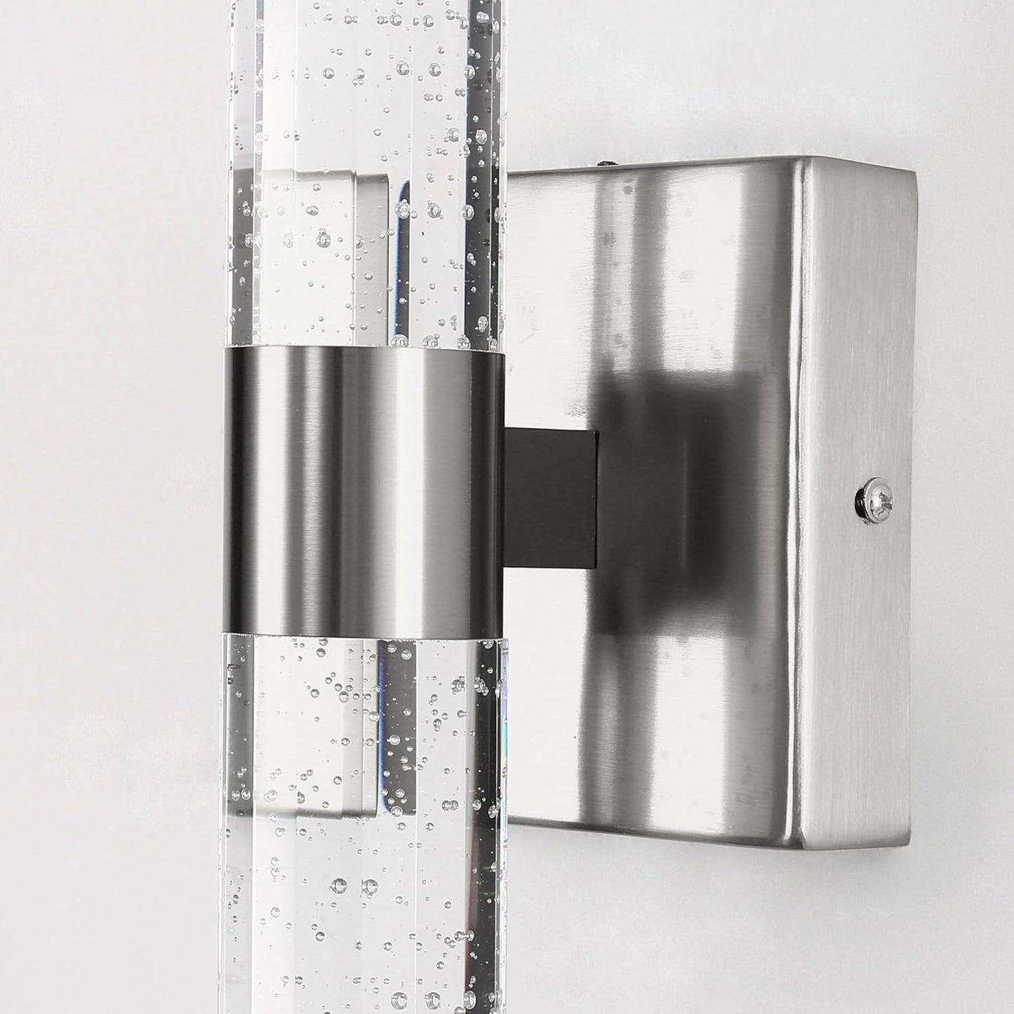 DORESshop Modern Wall Sconces Set of Two, 3CCT Crystal Bathroom Sconces Wall Light, Brushed Nickel Vanity Light Fixture, Sconce Wall Decor Set of 2, Wall Lights for Bedroom, Living Room, Hallway 18in