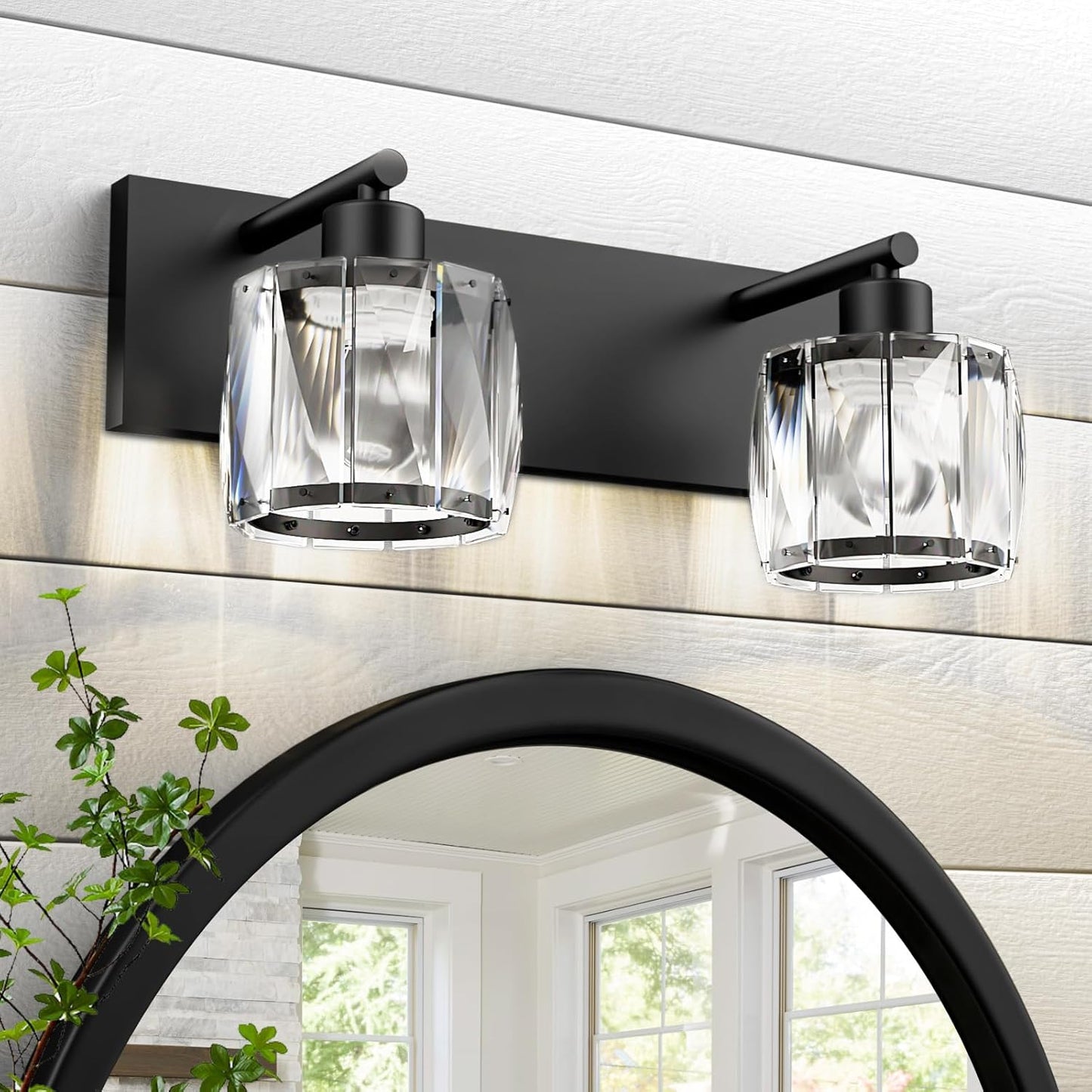 VOLISUN Crystal Vanity Lights - 4 Light Modern Stainless Steel Bathroom Light Over Mirror, Chrome Finish - UL Certificated (Exclude Bulb)