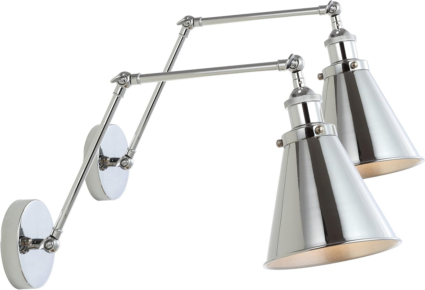 JONATHAN Y JYL7462A-SET2 Rover 7" Farmhouse Industrial Adjustable Arm Metal LED Wall Sconce Rustic Bohemian 2700K 4W Bulb for Entryway Lobby Kitchen Bathroom Bedroom Hallway, Black (Set of 2)