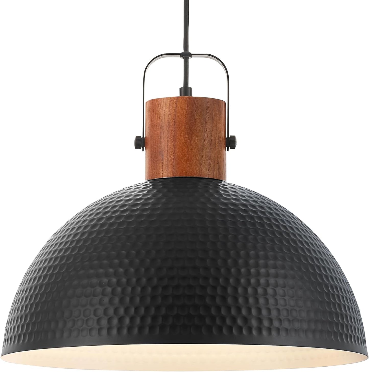 ELYONA 2 Pack Large Hammered Pendant Light Fixtures, 16 Inch Ash Wood Vintage Dome Hanging Lamp, Antique Gold Mid Century Pendant Lighting for Kitchen Island, Farmhouse, Dining Room, Brushed Brass