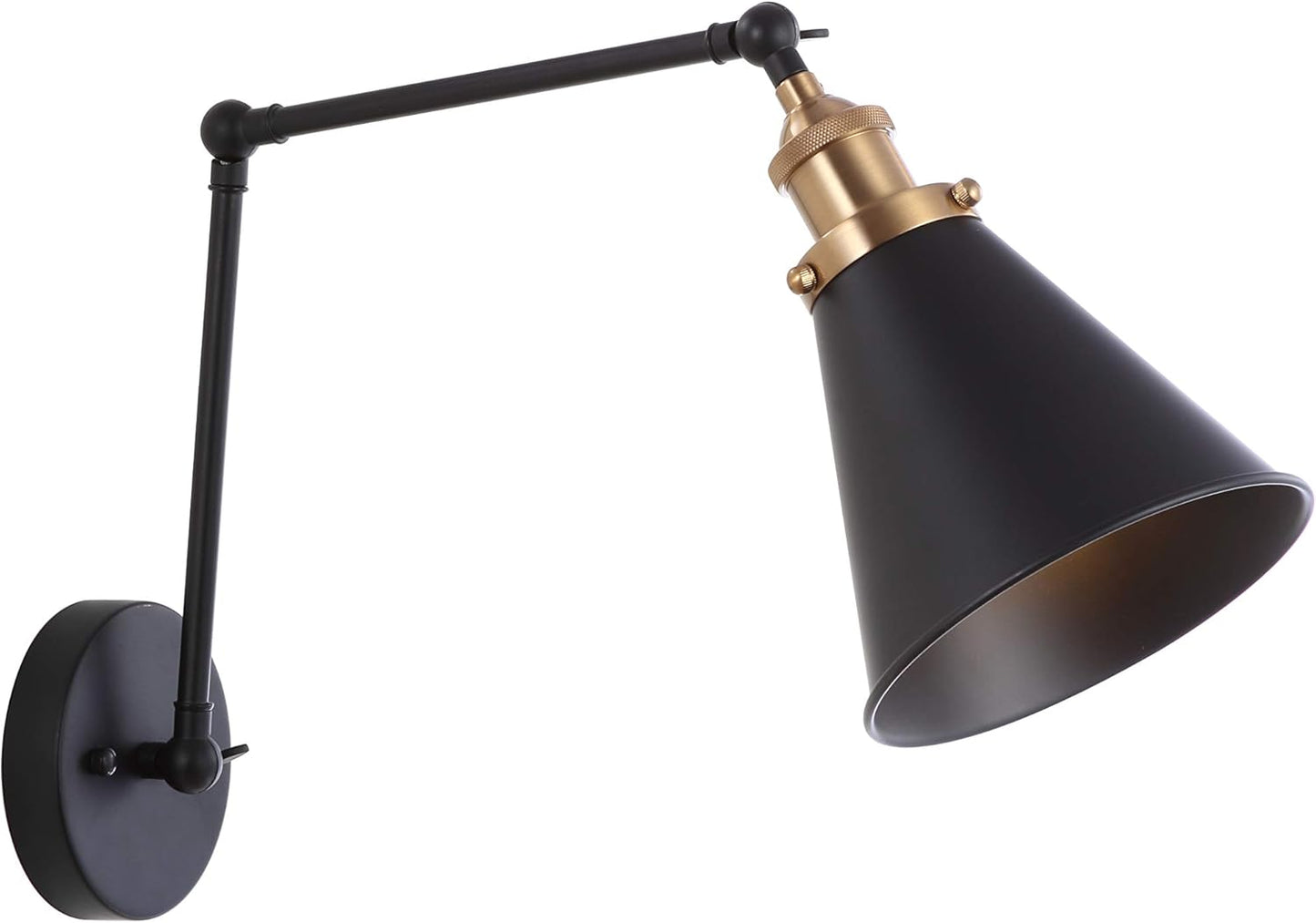 JONATHAN Y JYL7462A-SET2 Rover 7" Farmhouse Industrial Adjustable Arm Metal LED Wall Sconce Rustic Bohemian 2700K 4W Bulb for Entryway Lobby Kitchen Bathroom Bedroom Hallway, Black (Set of 2)