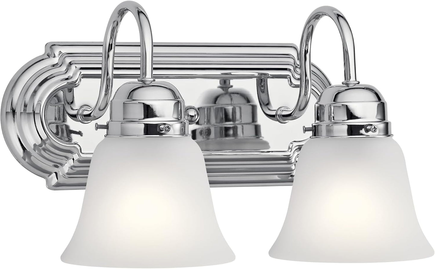 Kichler 36" 5-Light Vanity Bath Light in Brushed Nickel, Modern Bathroom Light with Clear Satin Etched Glass, (36" W x 8" H), 5339NIS