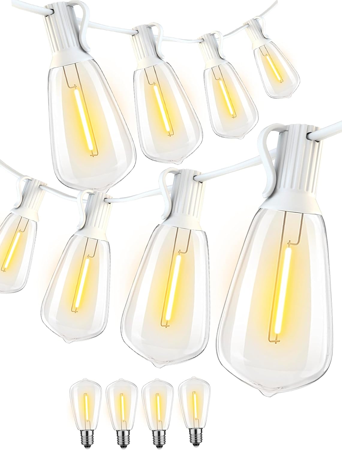 Outdoor String Lights 200FT Waterproof Globe String Lights with 104 Shatterproof G40 LED bulbs, Dimmable Connectable Patio Light String Lights for hanging Bistro Backyard Gazebo,2-Pack x 100ft