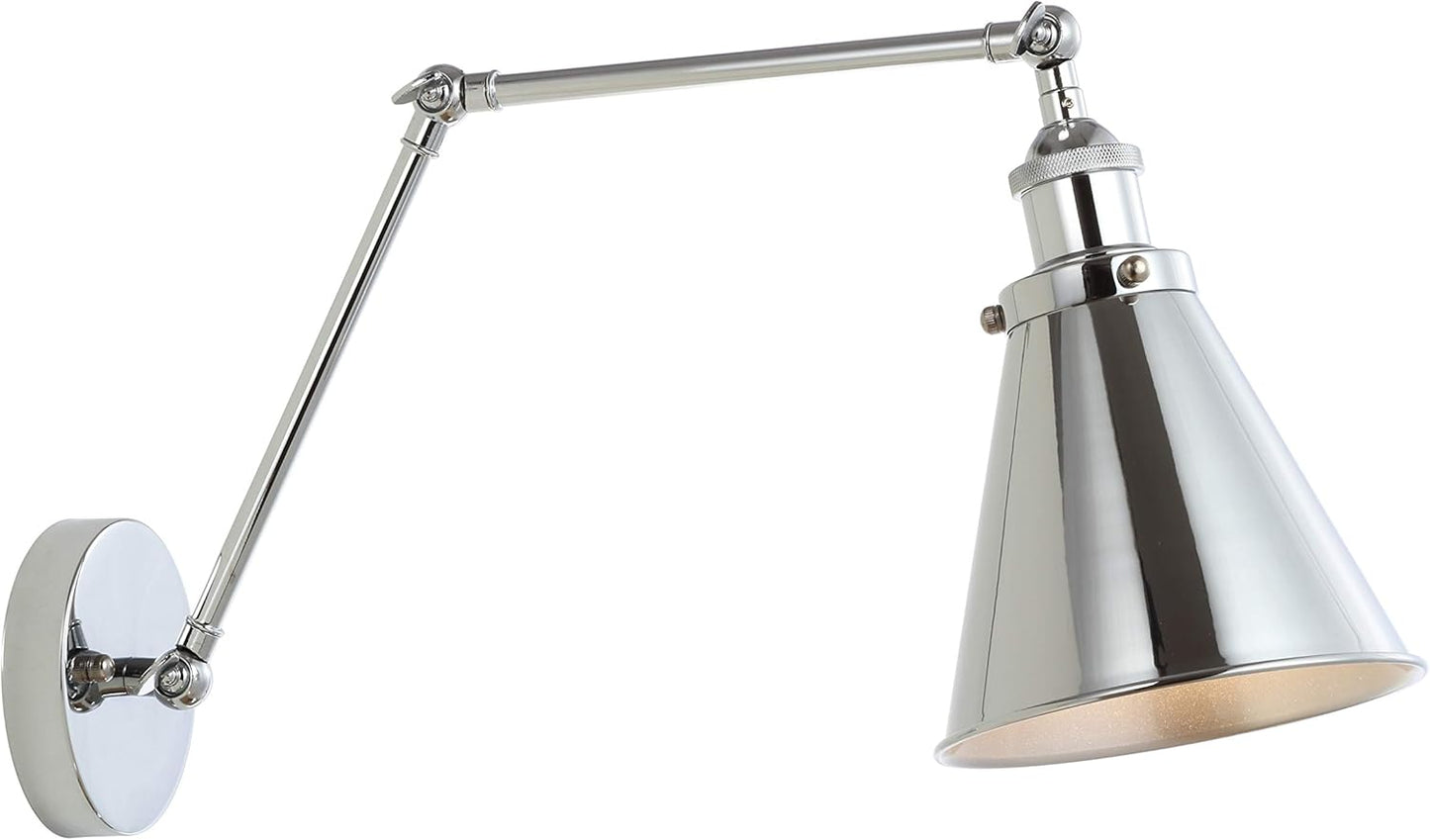 JONATHAN Y JYL7462A-SET2 Rover 7" Farmhouse Industrial Adjustable Arm Metal LED Wall Sconce Rustic Bohemian 2700K 4W Bulb for Entryway Lobby Kitchen Bathroom Bedroom Hallway, Black (Set of 2)