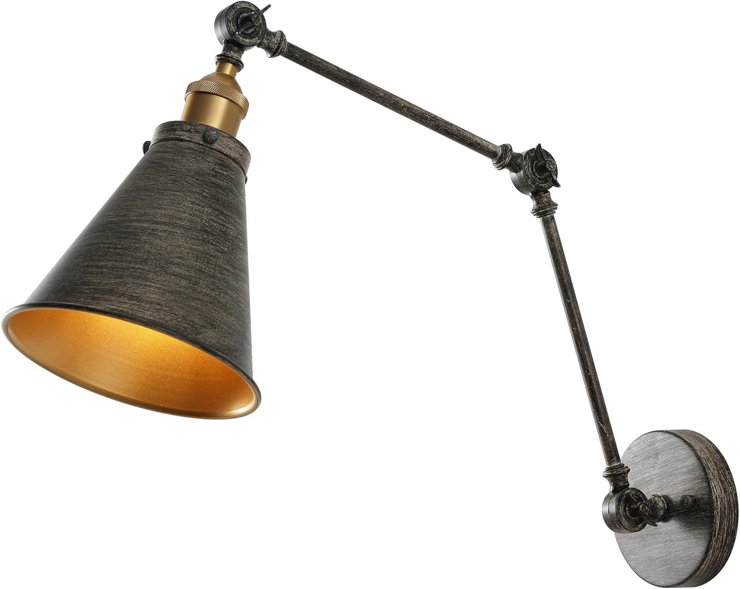 JONATHAN Y JYL7462A-SET2 Rover 7" Farmhouse Industrial Adjustable Arm Metal LED Wall Sconce Rustic Bohemian 2700K 4W Bulb for Entryway Lobby Kitchen Bathroom Bedroom Hallway, Black (Set of 2)