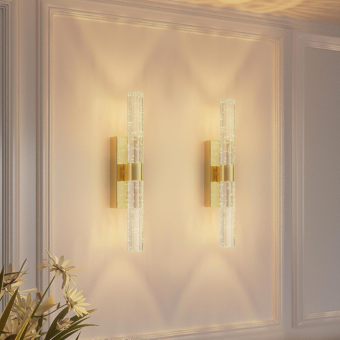camuucci Battery Operated Black Wall Sconces Set of 2 Rechargeable Battery Powered Wall Light with 12000mAh Indoor Not Hardwired Dimmable Wall Lamp Fixtures for Bedroom Living Room 15.3 Inches